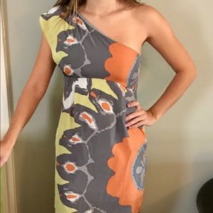 Susana Monaco gorgeous one shoulder silk dress